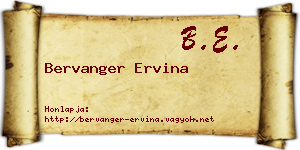 Bervanger Ervina névjegykártya